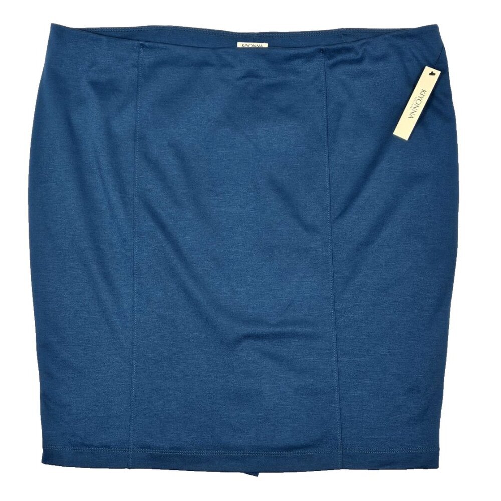 Kiyonna Womens 5X Pencil Skirt Stretch Dark Teal New NWT USA Office Career